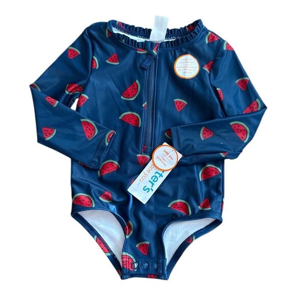 Carter's Blue and Red Rashguard Swim Set - Picture 1 of 5